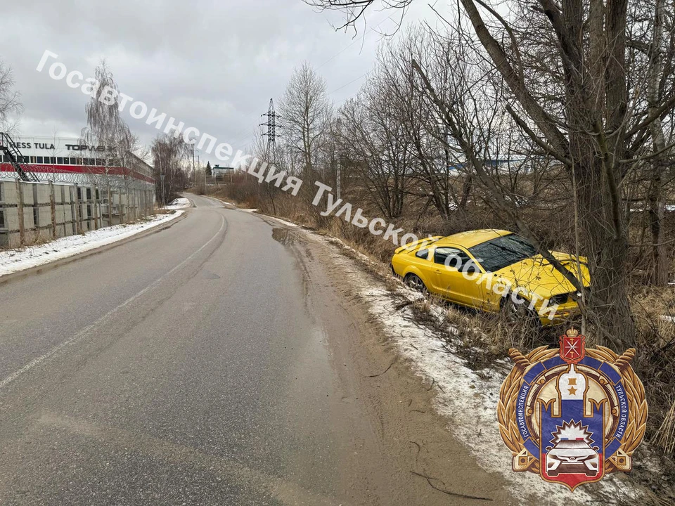 В Ленинском районе Тулы водитель автомобиля Ford съехал в кювет.