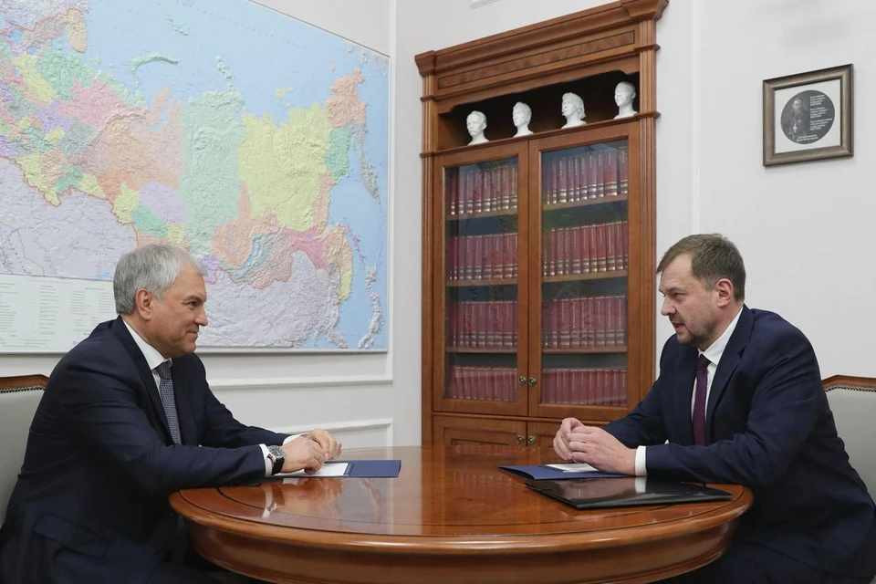 Запорожский губернатор встретился с председателем Госдумы РФ. Фото - тг-канал Евгения Балицкого