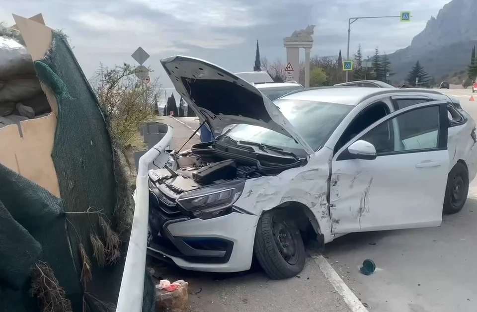 Место ДТП. Фото: УГИБДД Крыма