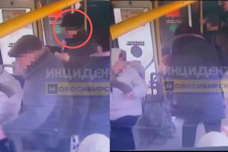 Женщина выпала из автобуса на ходу и скончалась в больнице. Фото: Кадр с камер видеонаблюдения // Группа «Инцидент Новосибирск» «ВКонтакте»