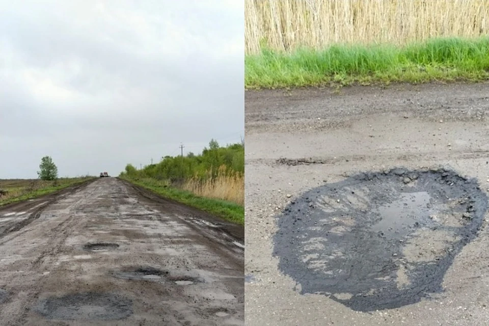 Дорогу ремонтировали в дождь. Фото: жители села Таловка.
