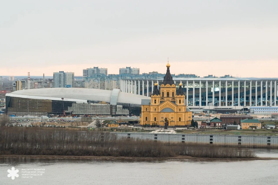 Фасад начали возводить на строящемся в Нижнем Новгороде ледовом дворце. Фото: t.me/irgsno