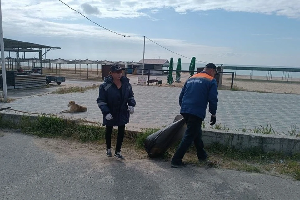 Пляж в Кирилловке убрали от мусора и камки. Фото: администрация городского округа Мелитополь
