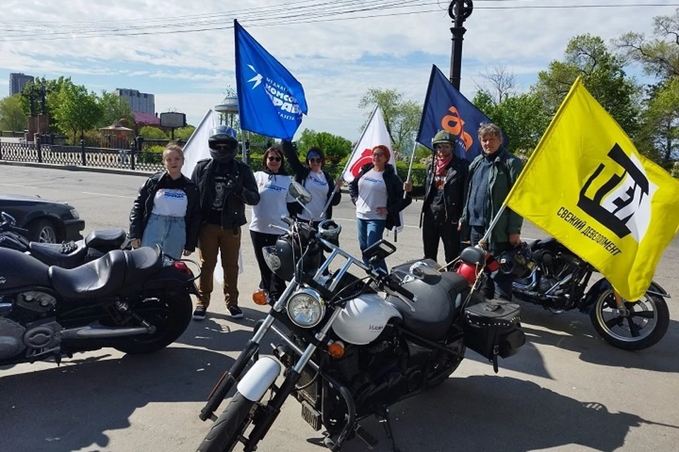 Праздничная мотоколонна проехала по главным улицам города