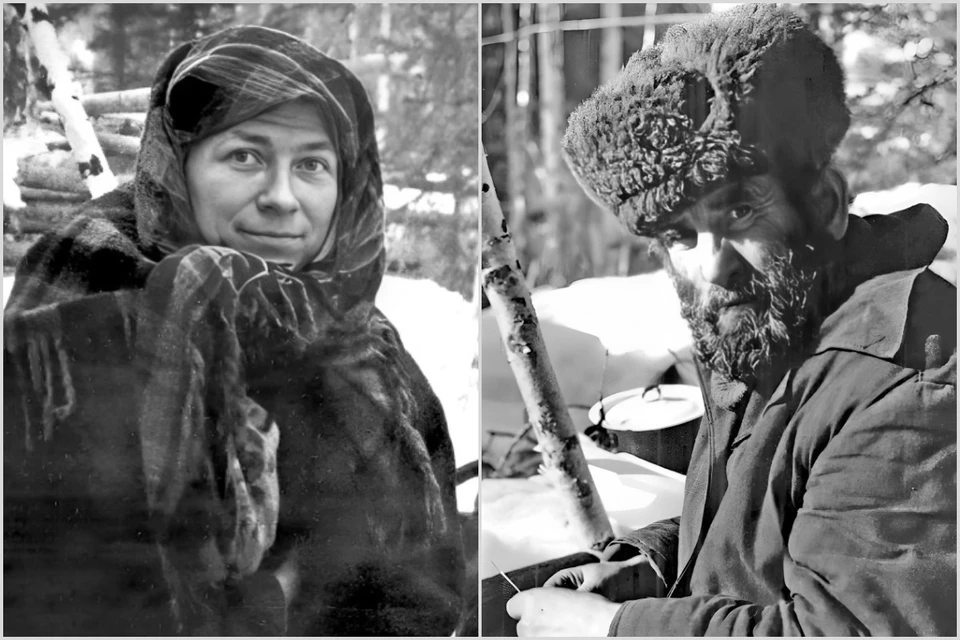 Агафья Лыкова и Иван Тропин весной 1988 года. Фото: Николай ПРОЛЕЦКИЙ, из фондов КККМ.