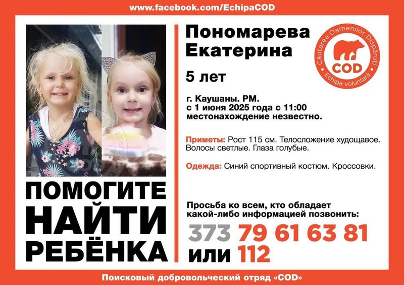 Катя пропала 1 июня. Фото: Поисковый отряд COD