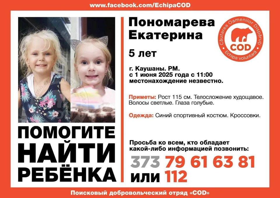 Катя пропала 1 июня. Фото: Поисковый отряд COD