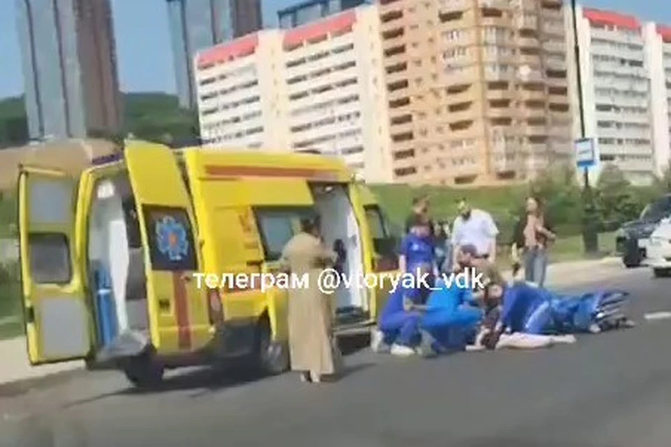 Кадры с места ДТП.