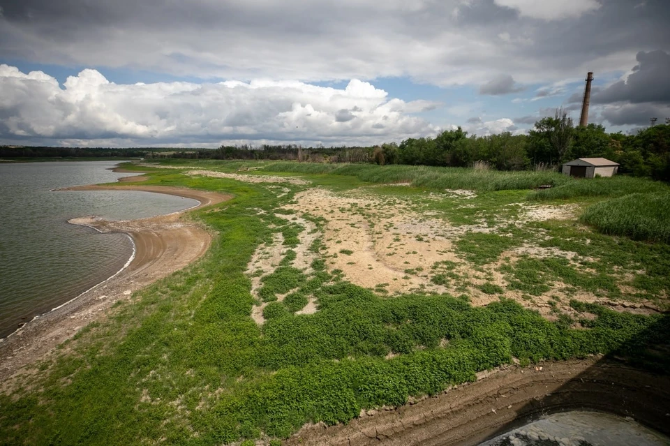 В ДНР из-за отсутствия осадков обмелели водохранилища. Фото: ТГ/Кольцов