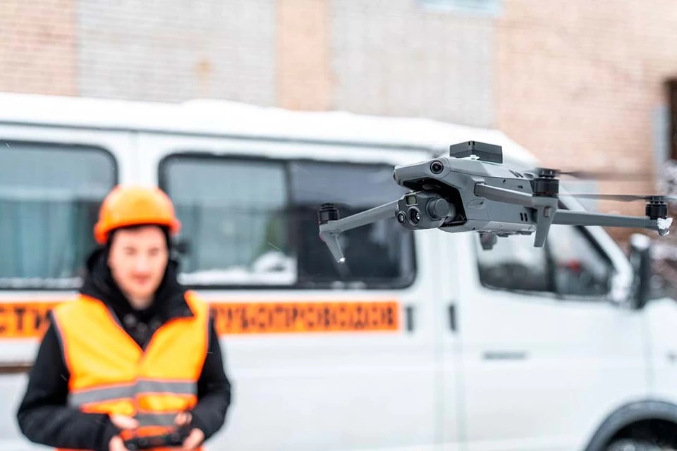 Беспилотные авиационные системы помогают не допустить дефектов на теплосетях. Фото: «Тепло Северной столицы»/Tg
