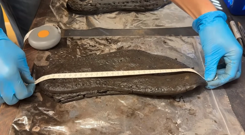 Подошва от ботинка 50 размера римского легионера. Фото: Кадр из видео youtube.com/@VindolandaTrust