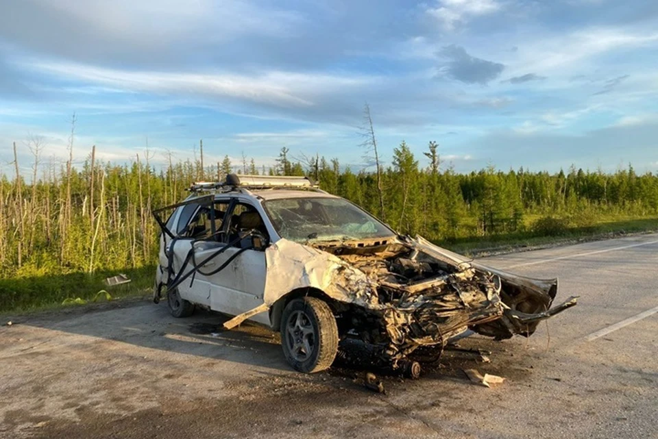 Авария случилась вечером 3 августа. Фото: ГАИ Якутии
