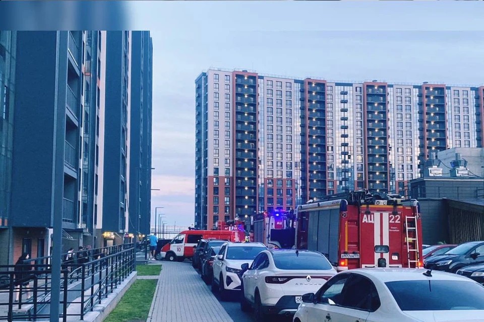 Спасатели эвакуировали восемь человек из горящего здания в Петербурге. Фото: t.me/newsdorin