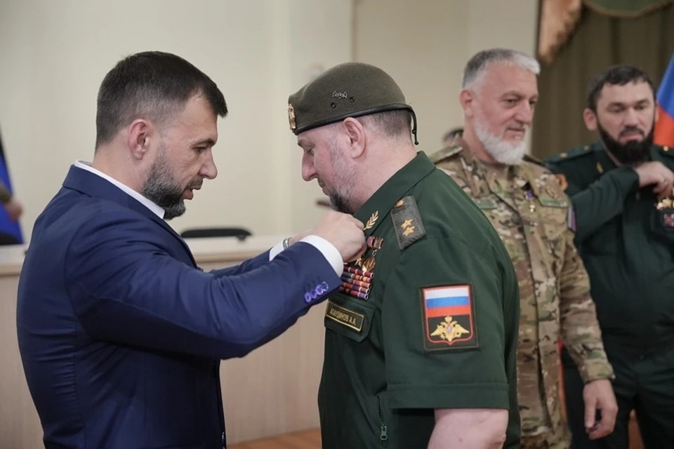 Глава ДНР наградил бойцов и работников тыла из Чечни. Фото: ТГ/Пушилин