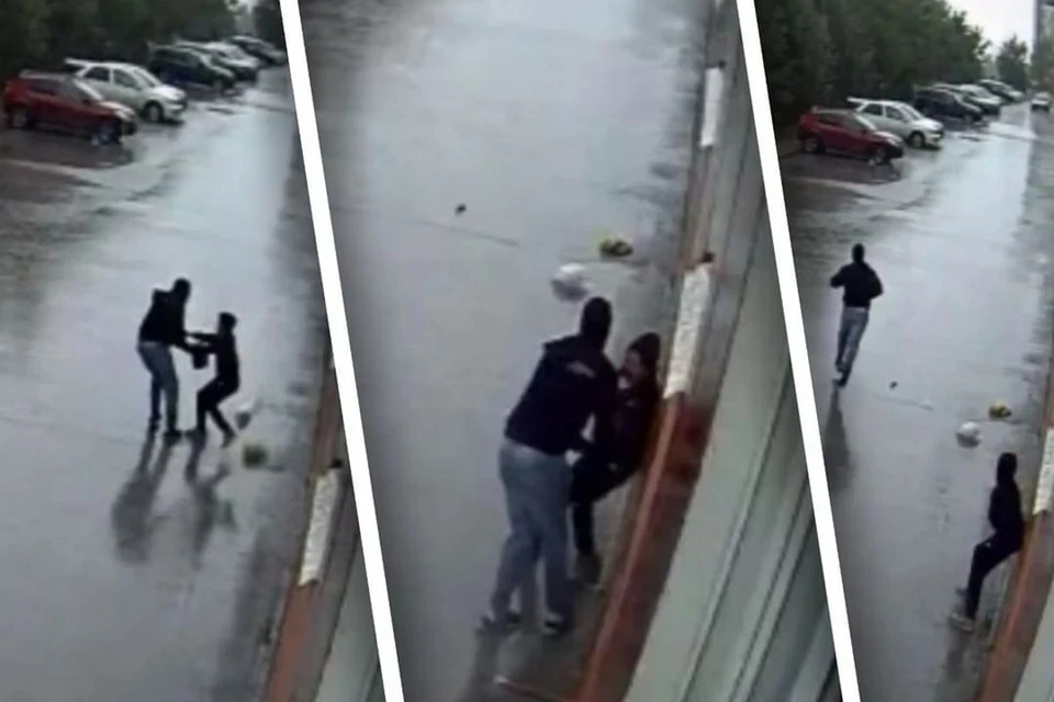 Мужчина напал на ребенка около дома на улице Татьяны Снежиной. Фото: скриншоты с камер видеонаблюдения