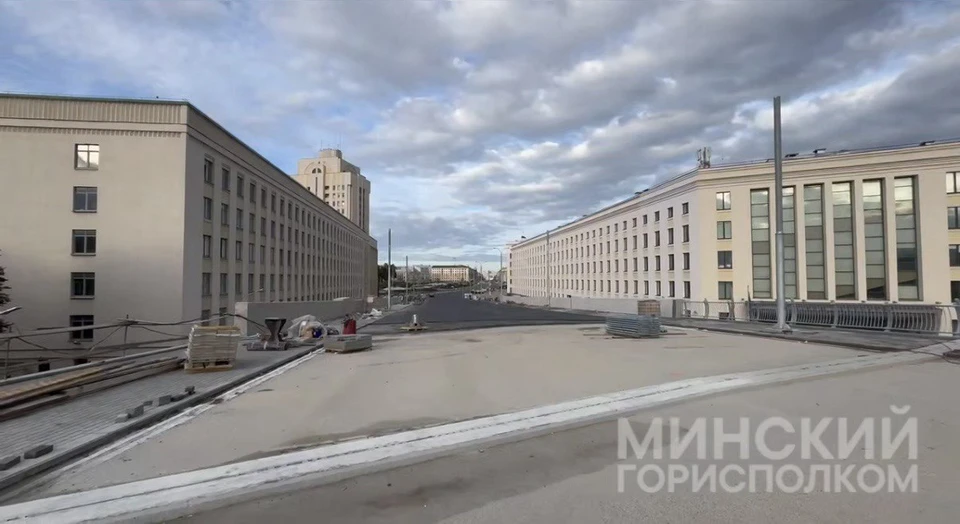 Мингорисполком сообщил о скором завершении работ на мосту на Независимости в Минске. Фото: скриншот с видео Мингорисполкома