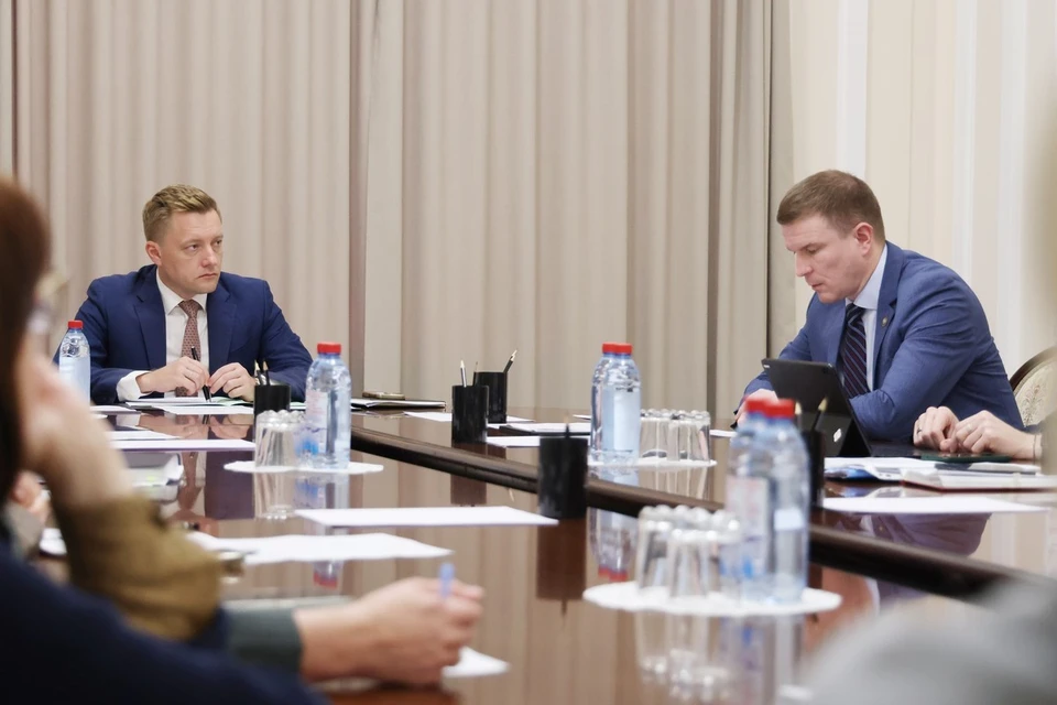 Замгубернатора Денис Боков (слева) и глава минцифры региона Максим Соников. Фото: ryazan.gov.ru