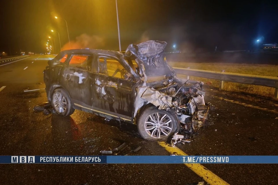 МВД обнародовало новые детали ДТП в Слуцком районе, где погибло четыре человека. Фото: телеграм-канал МВД Беларуси