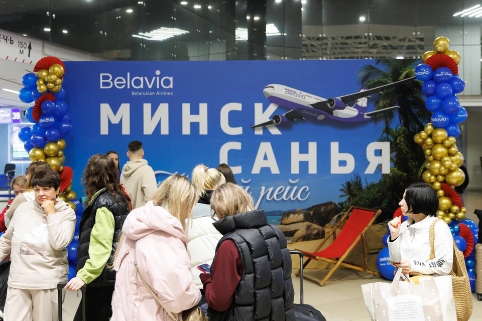 «Белавиа» запустила первый дальнемагистральный рейс из Минска на остров Хайнань. Фото: телеграм-канал «Белавиа»