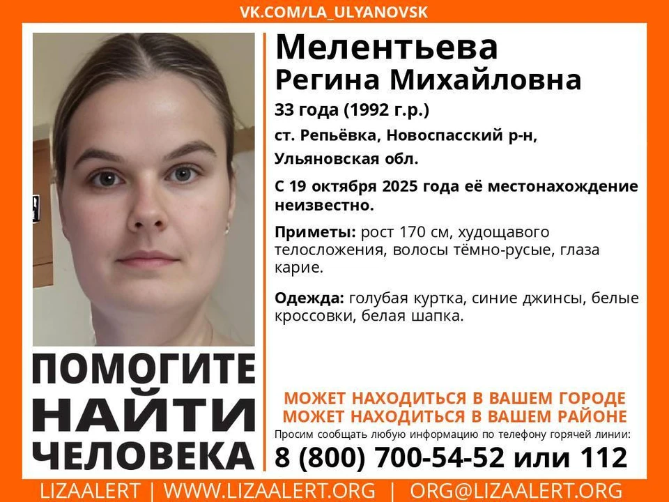 В ульяновском селе Репьёвка пропала 33-летняя местная жительница. Фото ЛизаАлерт