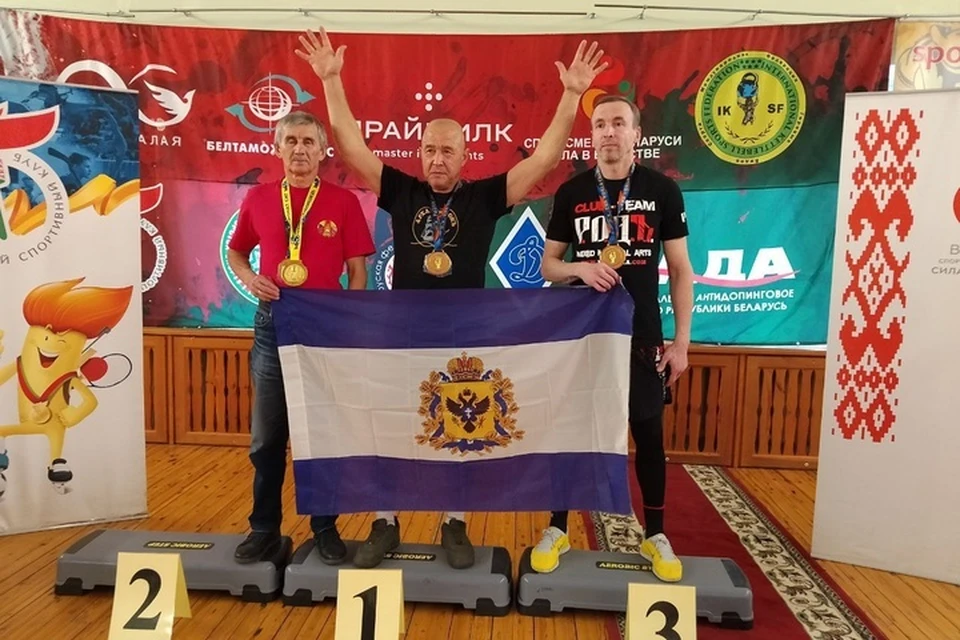 Валерий Черепанов стал первым на гиревом чемпионате в Могилеве. Фото: тг-канал Владимира Сальдо