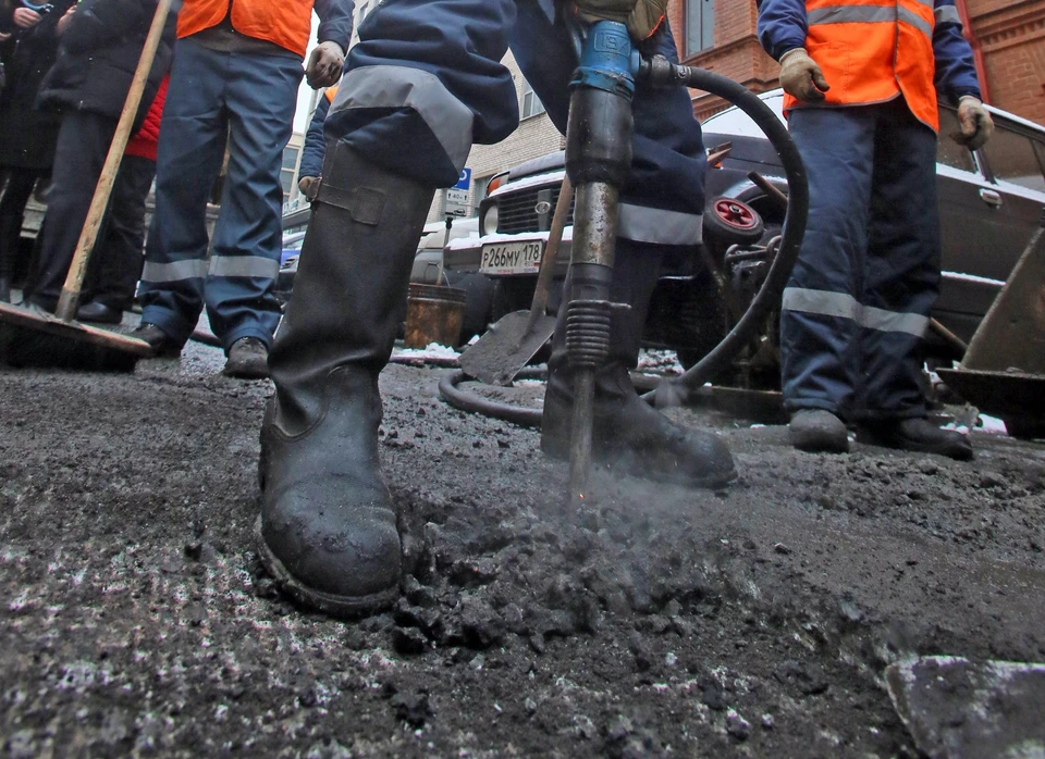 Ремонт дороги.