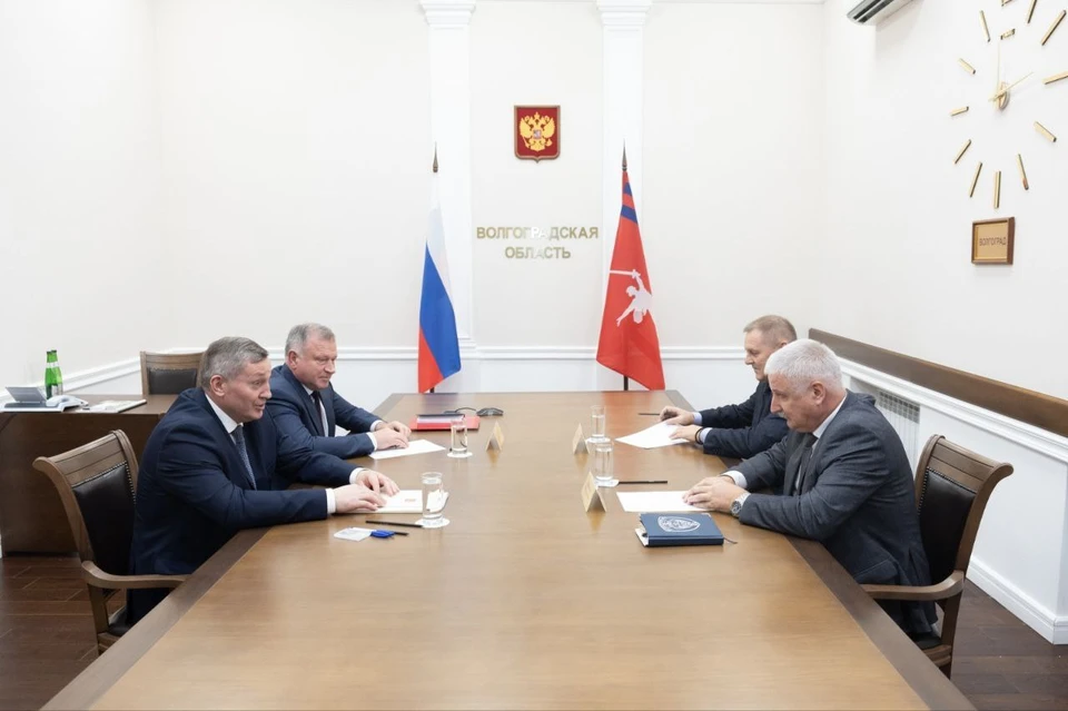 Встреча Андрея Бочарова и Дениса Добрякова прошла в администрации области. Фото: АВО.