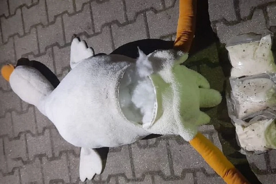 Почти 1,5 кг "синтетики" спрятал к игрушке наркокурьер.