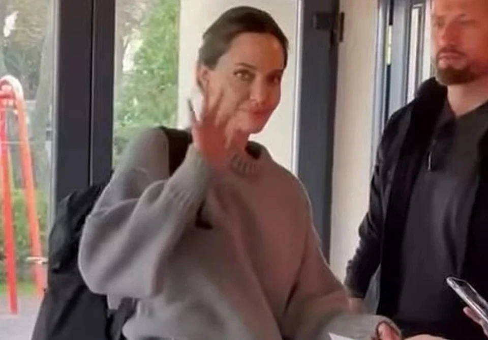 Анджелина Джоли во время посещения Львова в 2022 году, фото: скриншот из видео