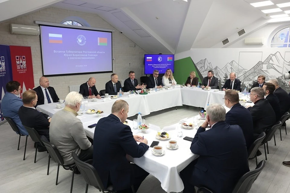 Юрий Слюсарь поблагодарил соотечественников за продвижение русского языка и культуры. Фото: сайт правительства Ростовской области