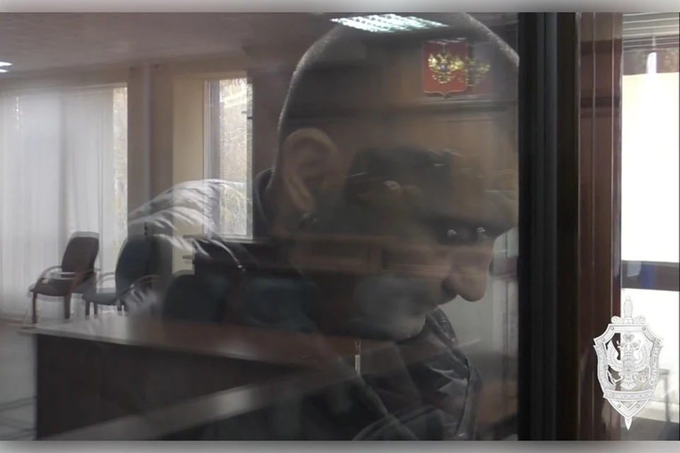 Владимир Яцун выслушивает свой приговор по делу о шпионаже. Фото: УФСБ России по Запорожской области