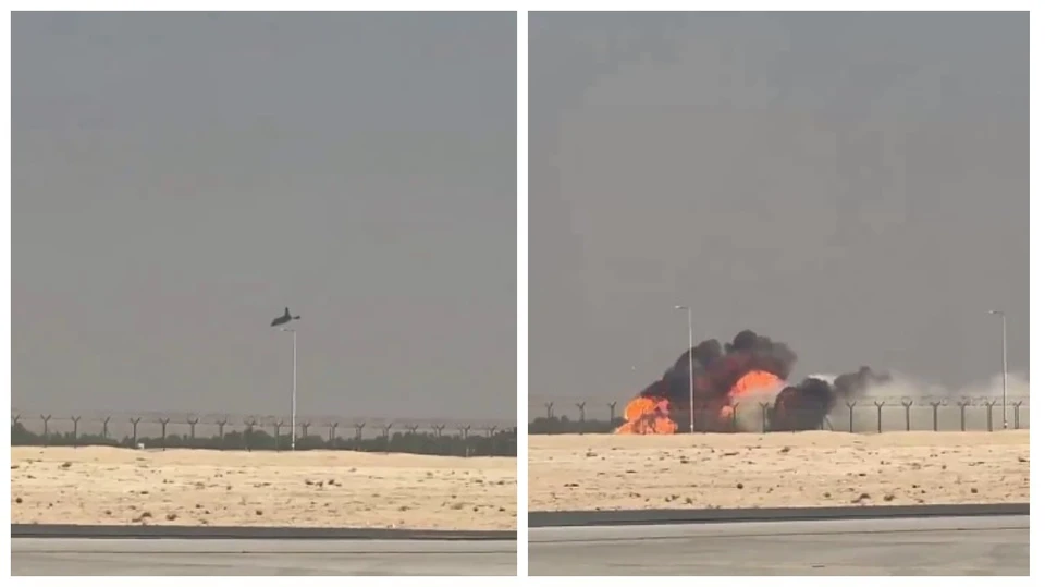 Истребитель HAL Tejas разбился во время демонстрационного полёта на авиасалоне Dubai Airshow. Фото: коллаж КП