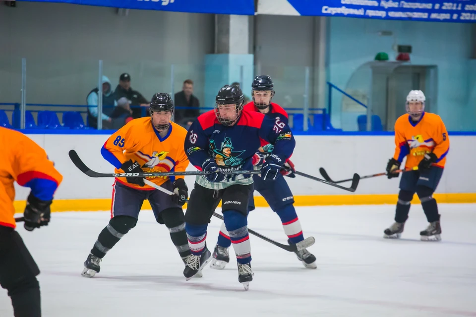 Заводская хоккейная команда среди лидеров лиги. Фото: Мария Джаши.