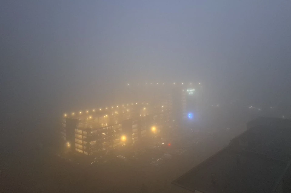 Осенний туман окутал Краснодар