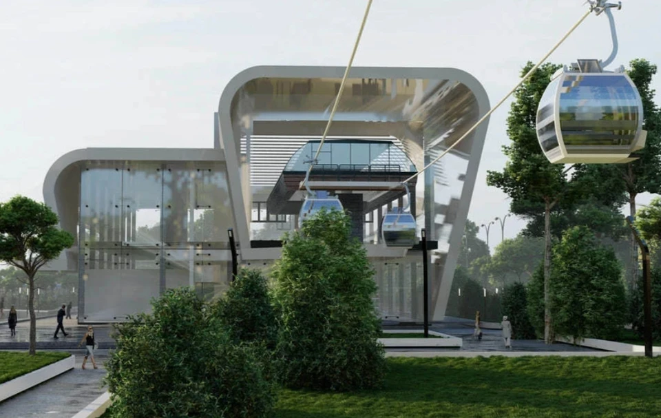 Провал грунта не затронул стройплощадку нижегородской канатной дороги через Оку. Фото: ГК "Урбантех"