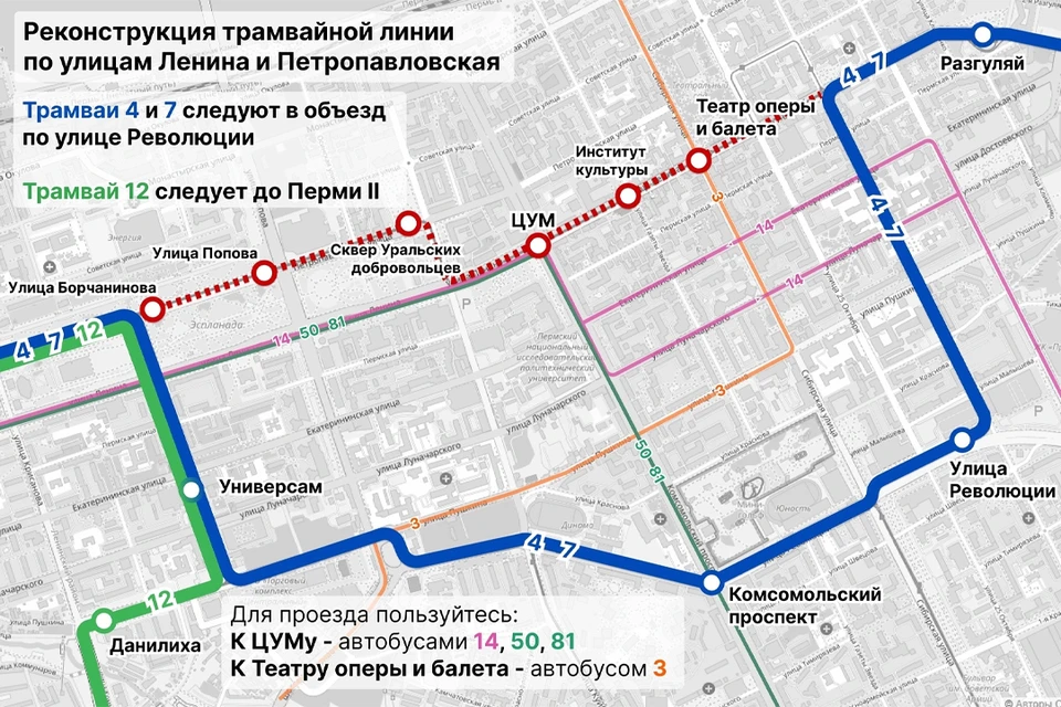 Схема: Департамент транспорта администрации города Перми