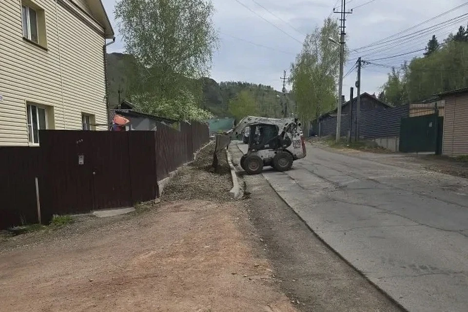 Ремонт на улице Базайской. Фото: администрация Красноярска