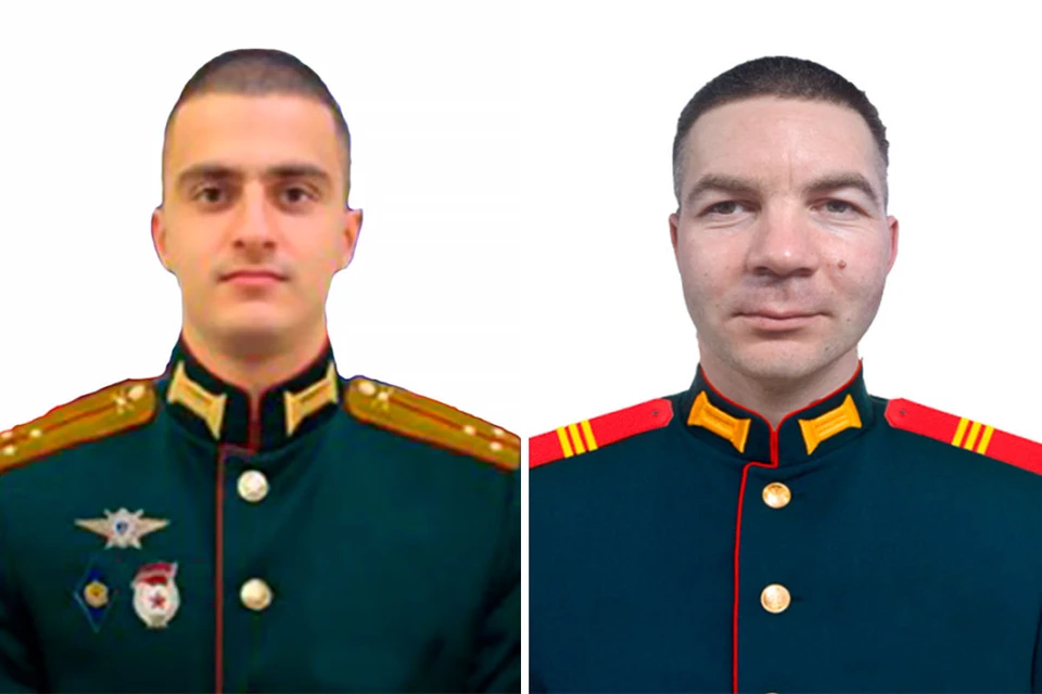 Старший лейтенант Сагидапанди Самедов и стрелок сержант Вячеслав Иванов