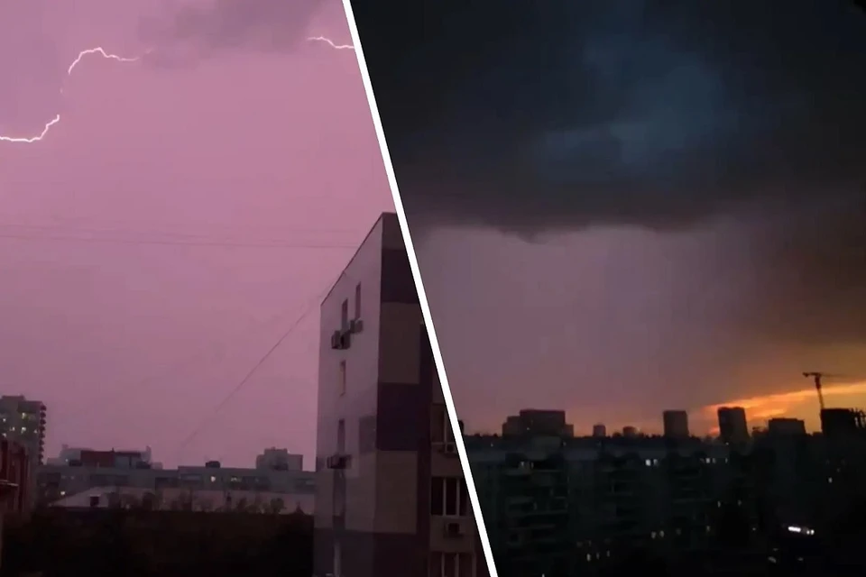 Поздним вечером на Новосибирск обрушилась гроза. Фото: Никита МАНЬКО/Дарья СИДОРЕНКО