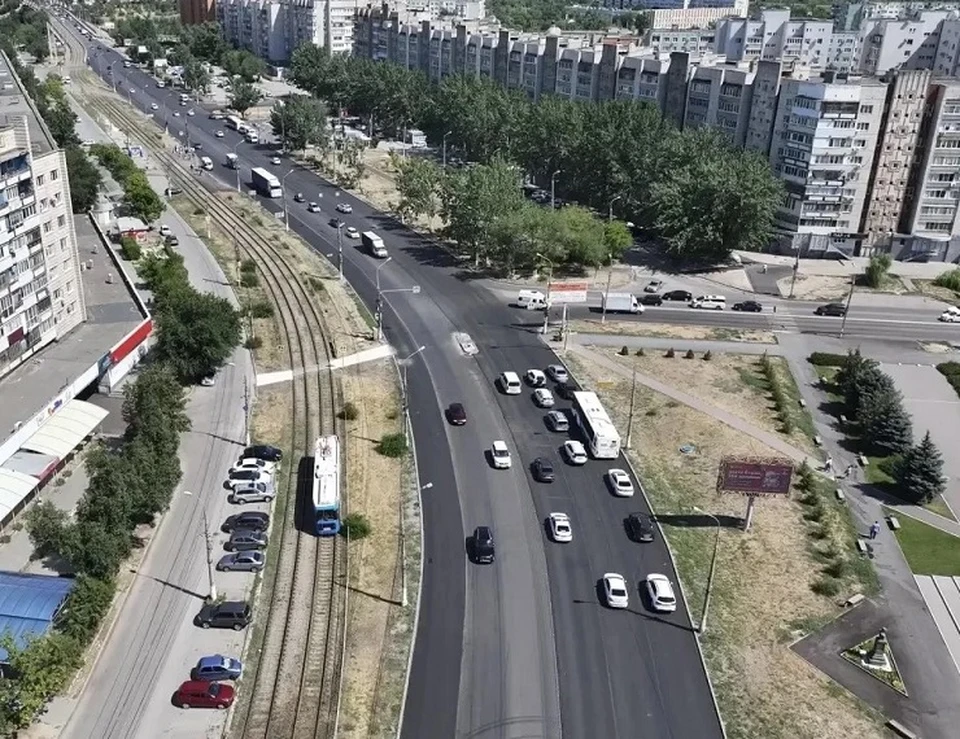 Огромный проспект обновляют в этом году. Фото: мэрия Волгограда.