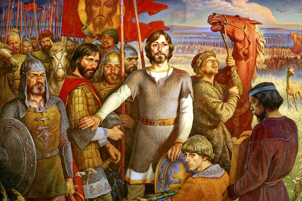 Дмитрий Донской на триптихе Юрия Ракши «Поле Куликово». Фото: Russian Look/Global Look Press