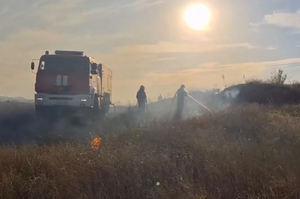 В поселке Контарное 31 августа произошел крупный ландшафтный пожар. Фото: МЧС России по ДНР