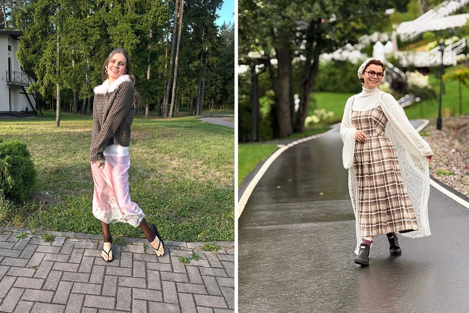 Дарья Мельникова и Татьяна Брухунова в осенних образах
