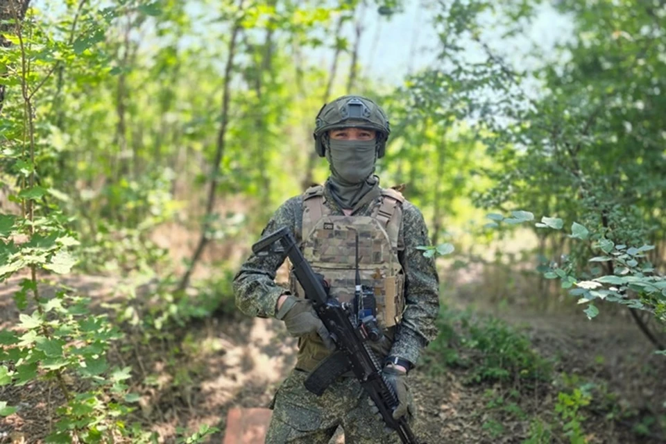 Военнослужащий с позывным «Турок». Фото: Егор Кильдибеков / «Донецк Медиа»
