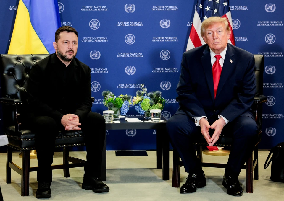 Владимир Зеленский и Дональд Трамп перед началом переговоров 22 сентября