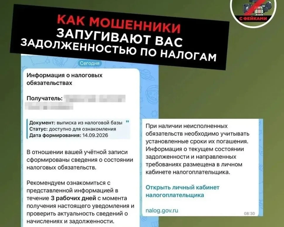 Эксперты напоминают: ФНС не рассылает такие уведомления в мессенджеры
