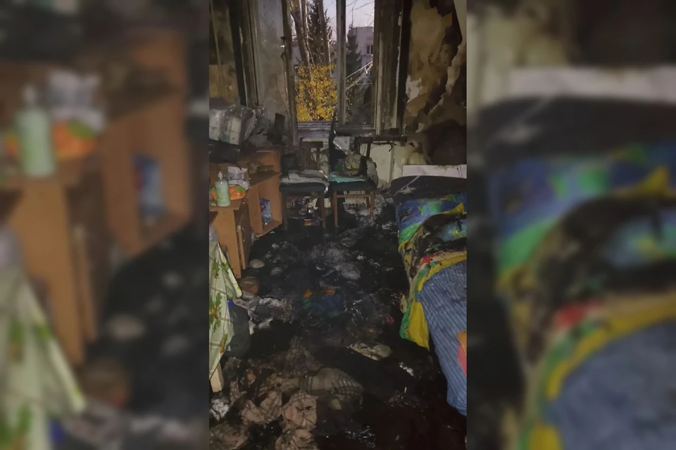 Горели домашние вещи на площади два квадратных метра. Фото: ГКУ СО «Центр по делам ГО, ПБ и ЧС»