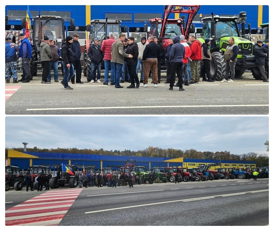 Фермеры из Фалештского района вышли на протест. Фото: Realitatea