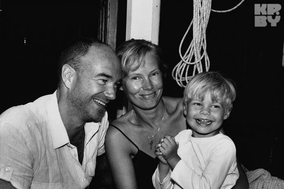 Маша Кежа с мужем Оливье и сыном Никитой.