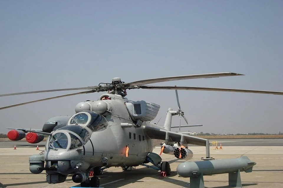 На границе Чечни и Дагестана разбился военный вертолет Ми-35.